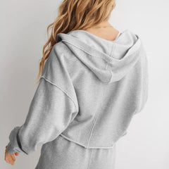 Christine Brewer Eleanor cropped hoodie for women, featuring a stylish, comfortable design with a soft fabric and modern fit.
