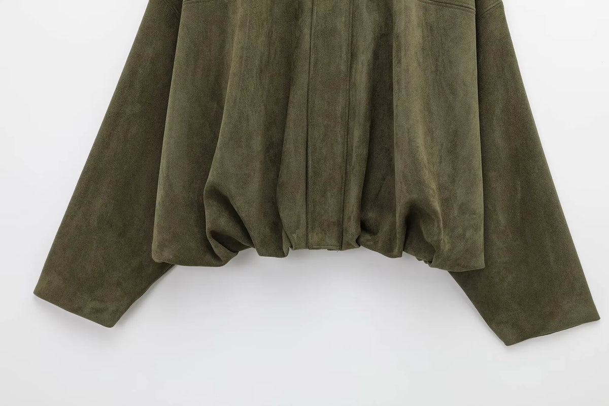 Willow oversized zip-up overshirt jacket for women by Christine Brewer, shown in a stylish, relaxed fit with front zip closure.