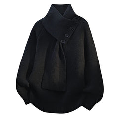 Christine Brewer Nina ribbed scarf neck sweater for women, featuring a cozy knit design and fitted silhouette.