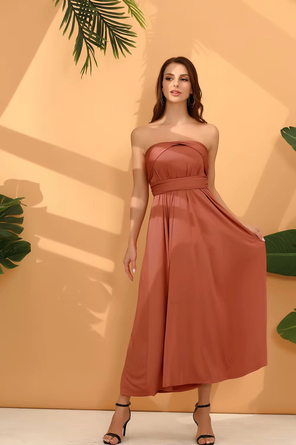 Estelle | Bridesmaid Dress Wedding Guest Dress Maxi Dress Women One Shoulder Halter Neck Ruched
