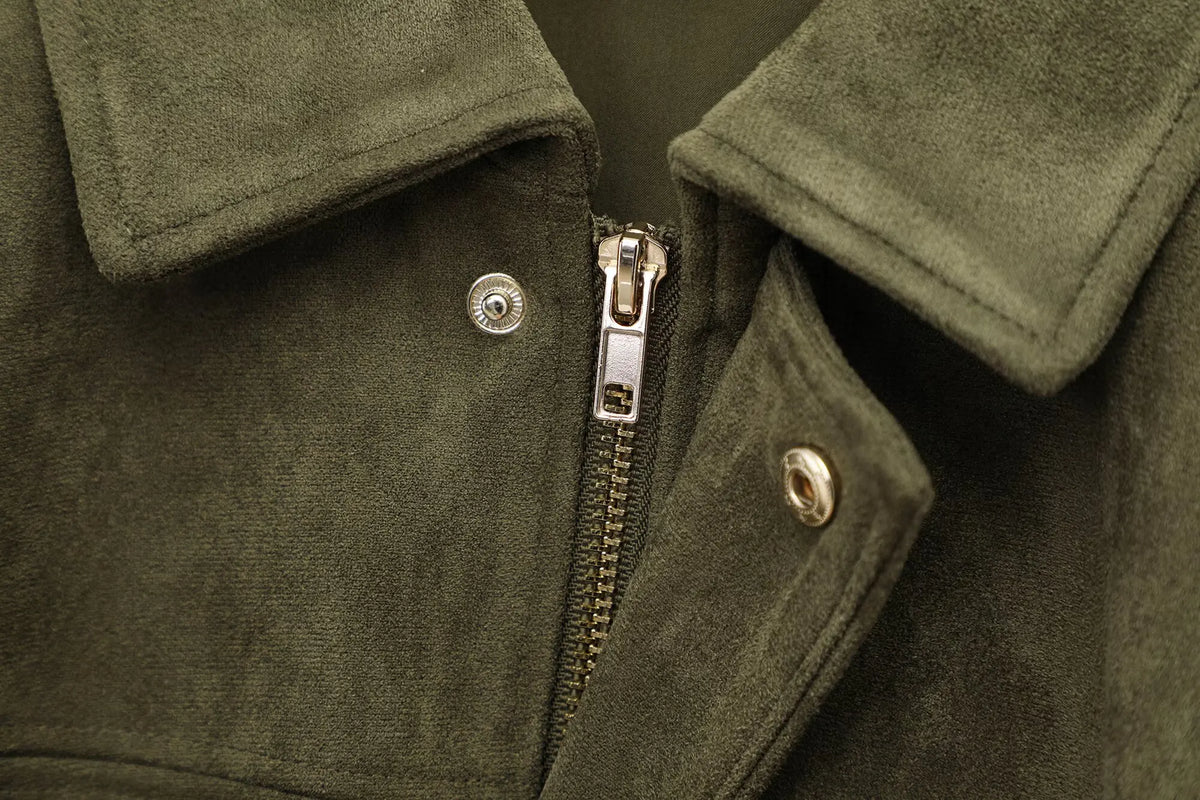 Willow oversized zip-up overshirt jacket for women by Christine Brewer, shown in a relaxed fit with a front zipper and casual style.