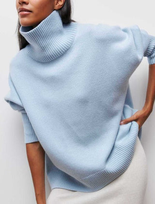 Women's Iris Turtleneck Sweater for Autumn by Christine Brewer, featuring a cozy knit design in a stylish fall color.