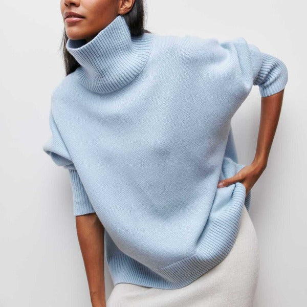 Women's Iris Turtleneck Sweater for Autumn by Christine Brewer, featuring a cozy knit design in a stylish fall color.