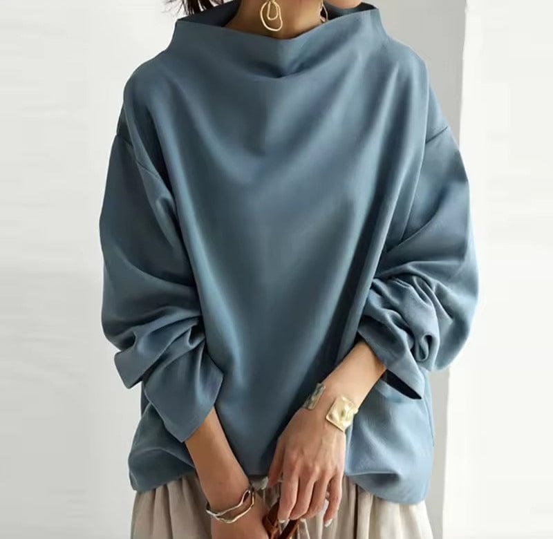 Christine Brewer Ivy high neck knit top for women, featuring a fitted silhouette and ribbed texture in a cozy, stylish design.