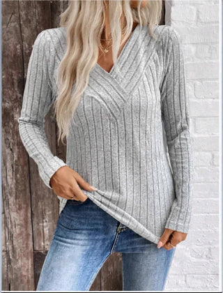 Kaitlyn striped sweater for women by Christine Brewer, featuring a cozy knit with navy and white horizontal stripes.