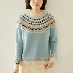 Christine Brewer Jolene cashmere mock neck sweater for women, featuring a soft, cozy fit and classic design.