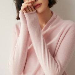 Women’s Dawn cashmere sweater by Christine Brewer, soft cream knit with long sleeves and cozy fit, perfect for casual wear.