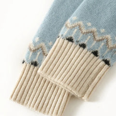 Christine Brewer Jolene cashmere mock neck sweater for women, soft beige sweater with ribbed collar and long sleeves.