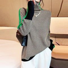 Pink tailored turtleneck sweater from Christine Brewer's #1752 Collection, featuring a versatile design and soft fabric.