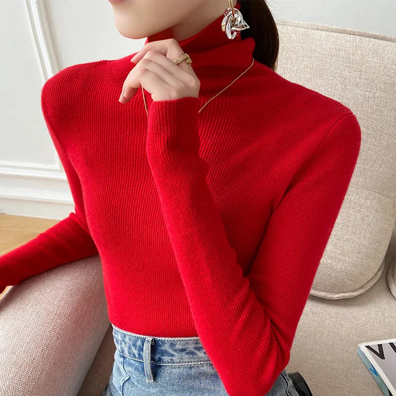 Camille | Cashmere Sweater Turtleneck Knit Winter Warm Slim Fit Lightweight Pullover Layering Fall
