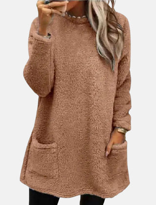 Estelle knit sweater for women by Christine Brewer, featuring a cozy, textured knit design in neutral tones.
