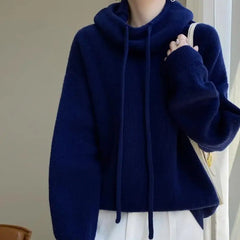 Fern ribbed hoodie for women by Christine Brewer, featuring a cozy fit and ribbed fabric in a stylish design.