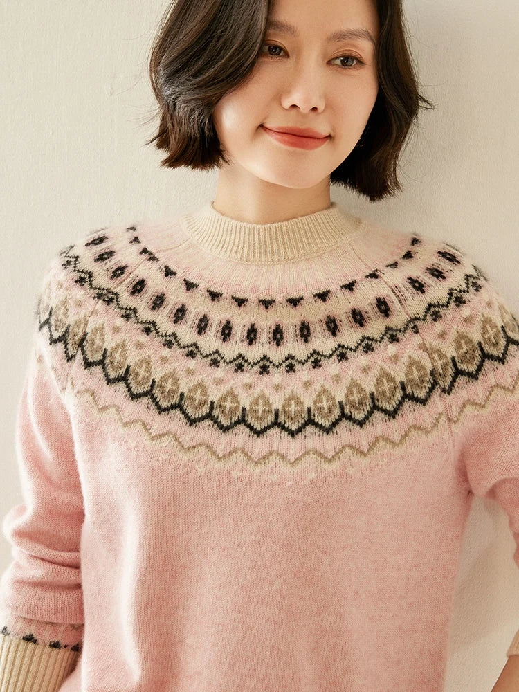 Christine Brewer Jolene cashmere mock neck sweater for women, featuring soft knit fabric and a classic fit.