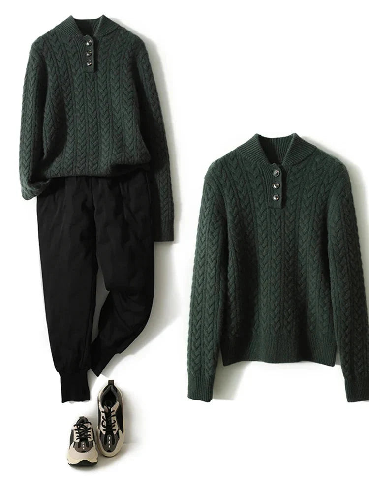 Florentine | Cable-Knit Button-Front Sweater for Women
