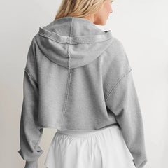Christine Brewer Eleanor cropped women's hoodie in soft fabric, featuring a relaxed fit and stylish design.