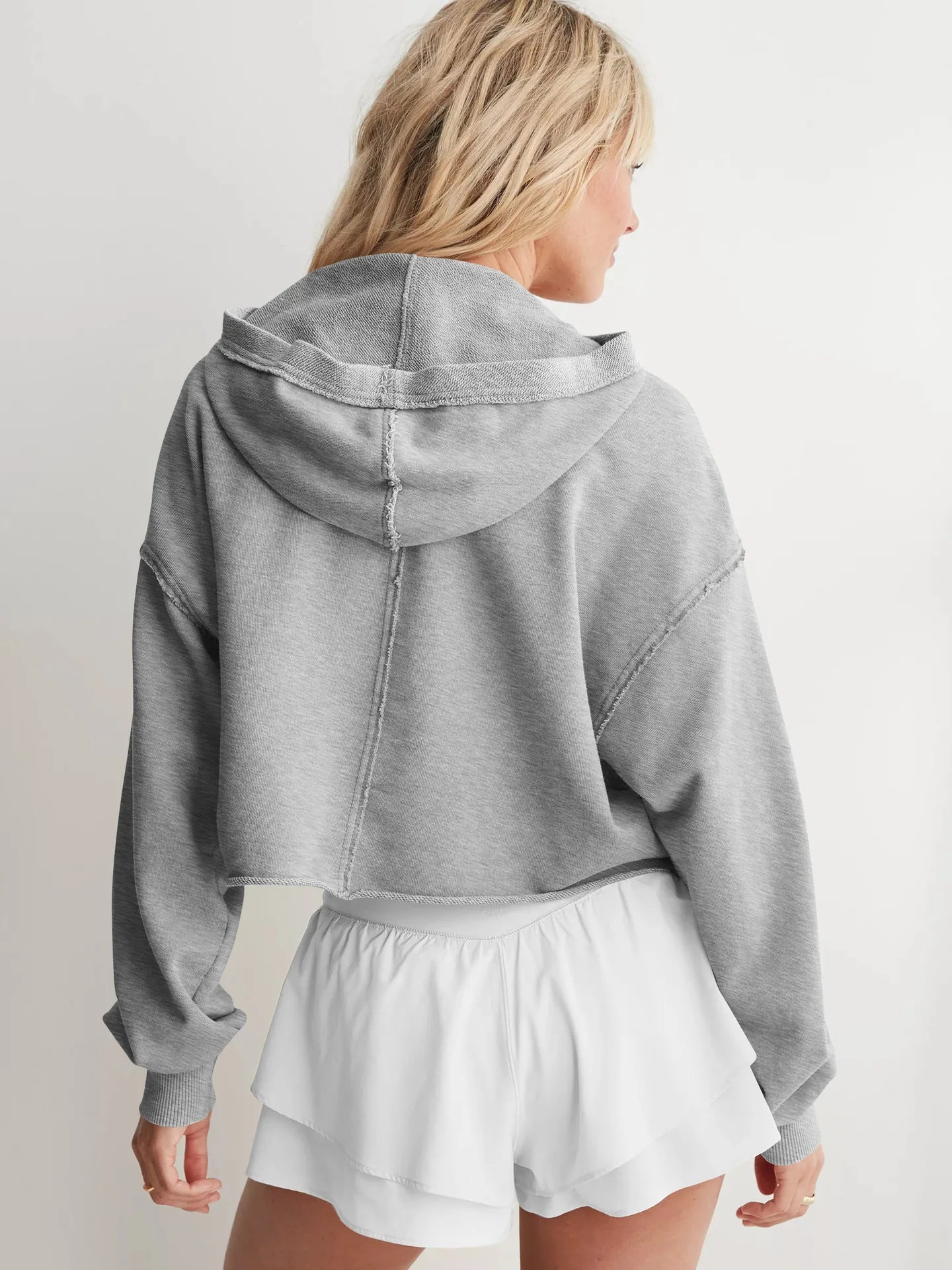 Christine Brewer Eleanor cropped women's hoodie in soft fabric, featuring a relaxed fit and stylish design.