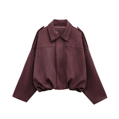 Willow oversized zip-up overshirt jacket for women by Christine Brewer, in a cozy, stylish design with a front zipper and relaxed fit.
