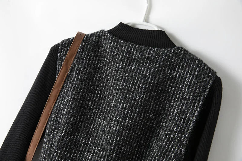 Longline belted tweed coat for women by Christine Brewer, featuring classic tailored design and textured fabric.