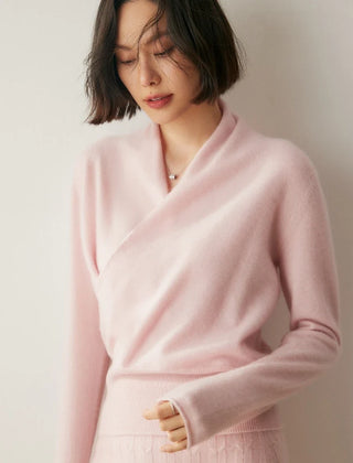 Cream-colored Dawn cashmere sweater for women by Christine Brewer, featuring a cozy, soft knit design.