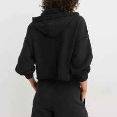 Eleanor cropped hoodie for women by Christine Brewer, showing a stylish, casual sweatshirt with a relaxed fit and soft fabric.