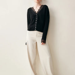 Elegant Elsa cashmere cardigan for women by Christine Brewer, shown in a cozy, soft-knit design perfect for layering.