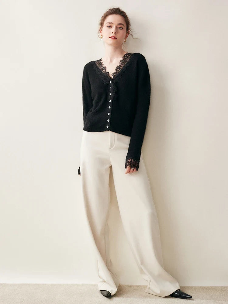 Elegant Elsa cashmere cardigan for women by Christine Brewer, shown in a cozy, soft-knit design perfect for layering.