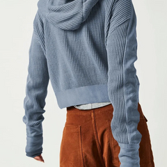 Mia cropped hooded hoodie for women by Christine Brewer, featuring a comfortable fit and casual style in soft fabric.