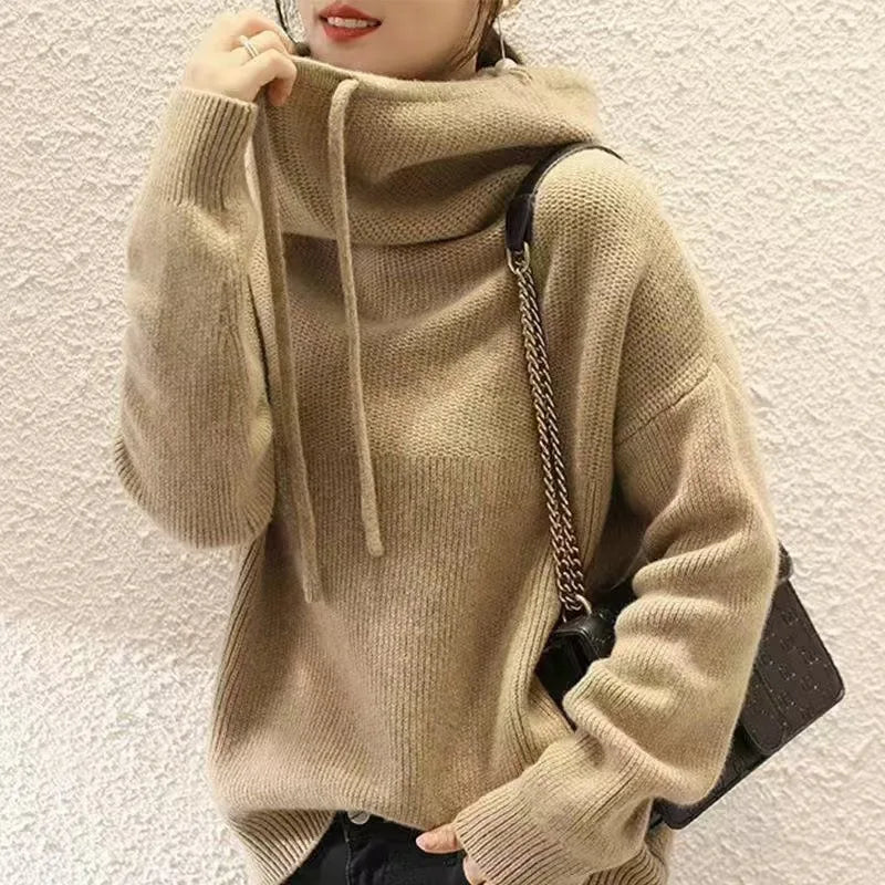 Ribbed Fern hoodie for women by Christine Brewer, featuring a cozy, fitted design in soft fabric with ribbed texture.