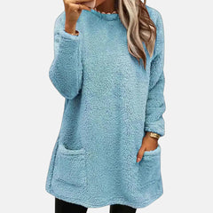 Estelle knit sweater for women by Christine Brewer, featuring a cozy, textured design in soft, neutral tones.