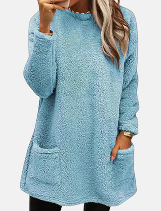 Estelle knit sweater for women by Christine Brewer, featuring a cozy, textured design in soft, neutral tones.