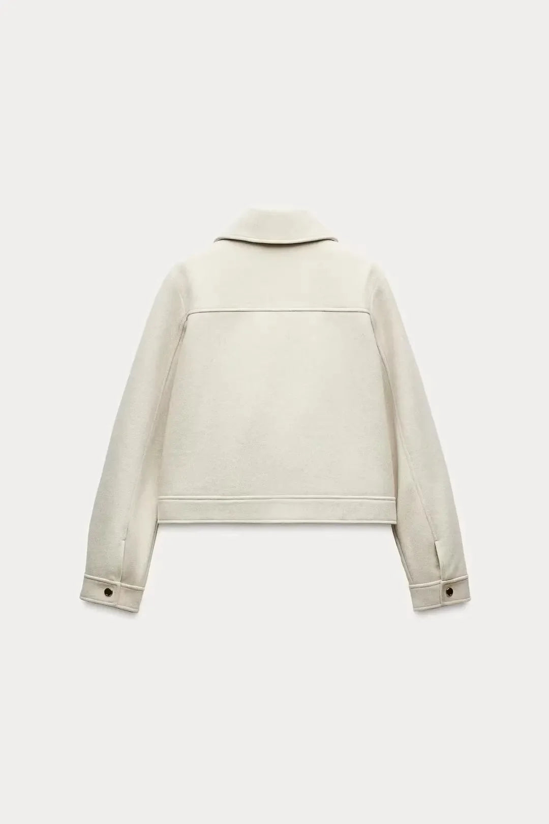 Women’s Isla cropped zip-up utility jacket by Christine Brewer, featuring multiple pockets and a lightweight, stylish design.