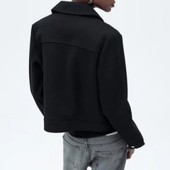Women’s Isla cropped zip-up utility jacket by Christine Brewer, featuring a stylish utility design with multiple pockets and a zip closure.