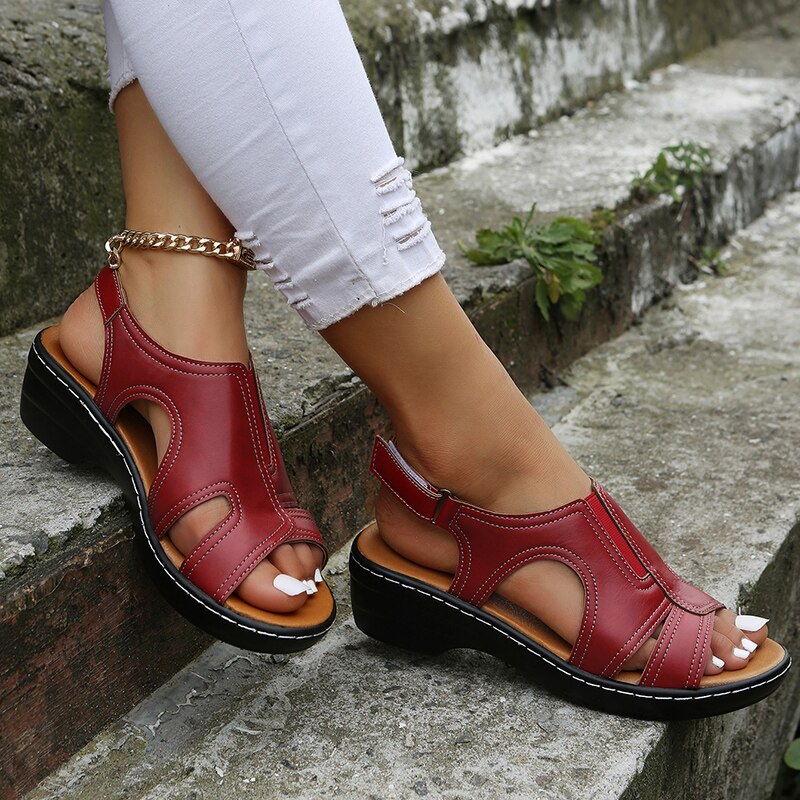 Christine Brewer Jolie orthopedic leather sandals for women, featuring comfort-focused design and stylish open-toe footwear.