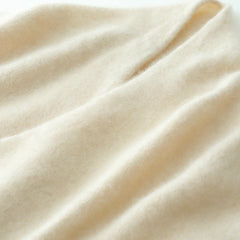 Helen cashmere sweater for women by Christine Brewer, soft beige knit with a classic crewneck design.