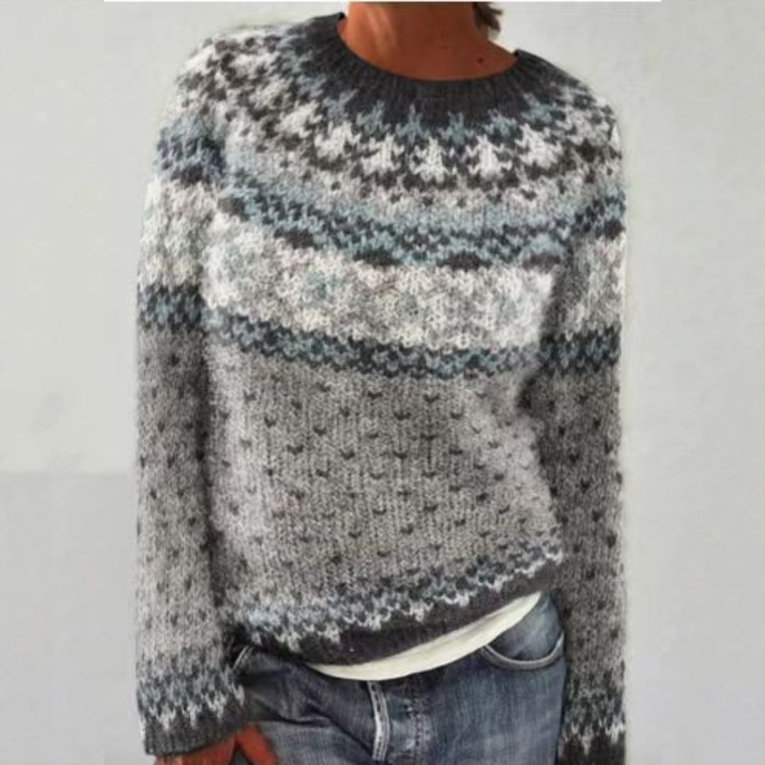 Anouska | Fair Isle Oversized Crew Neck Sweater for Women