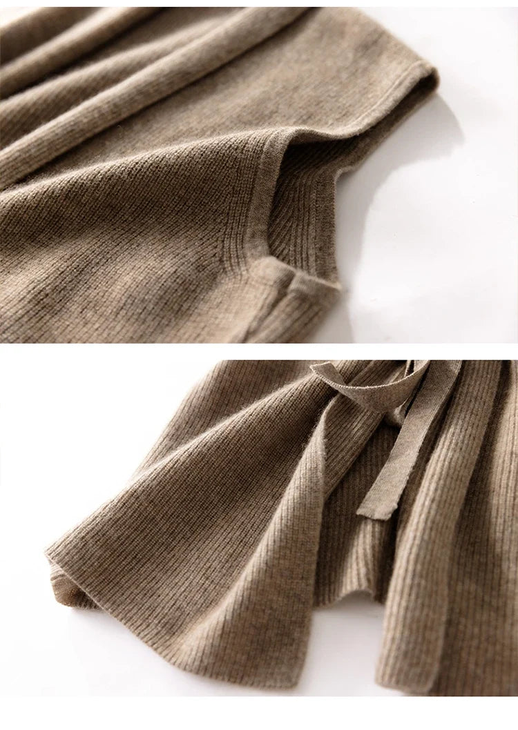 Women’s Courtney cashmere wool knit sweater vest by Christine Brewer, featuring a cozy, stylish design and ribbed hem.