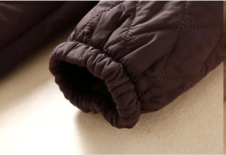 Longline Christine Brewer Elena women's puffer jacket with a quilted, insulated design for warmth and style in winter weather.