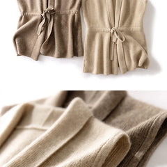 Christine Brewer Courtney cashmere wool knit sweater vest for women, featuring a cozy, stylish design in soft neutral tones.