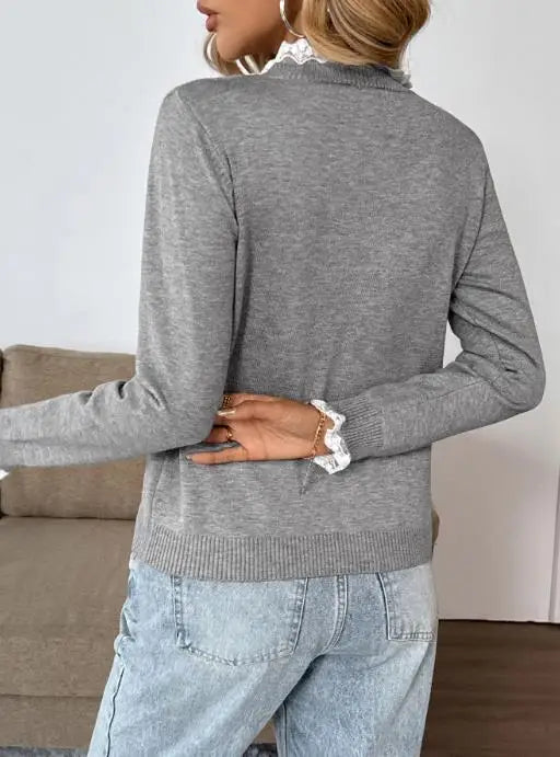 Cream-colored Josie knit sweater for women by Christine Brewer, featuring a cozy, textured knit design.