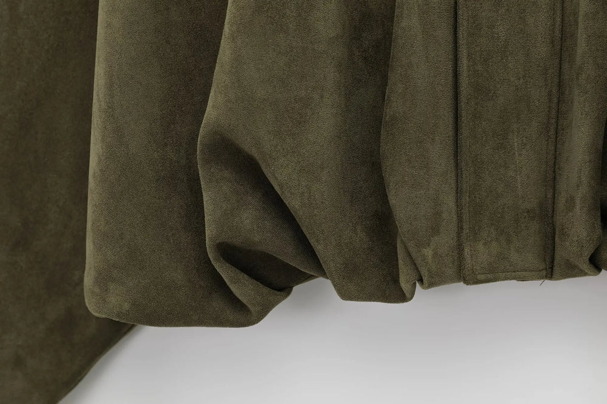 Willow oversized zip-up overshirt jacket for women by Christine Brewer, shown in black with a front zipper and relaxed fit.