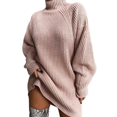 Christine Brewer Esther turtleneck knit sweater dress for women, featuring a cozy, fitted design in soft, warm fabric.