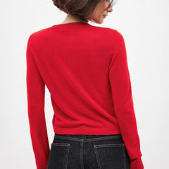 Finley knit cardigan for women by Christine Brewer, featuring a cozy, textured knit fabric in a versatile style.