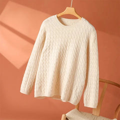 Christine Brewer Juliana women's crew neck sweater in a soft knit fabric, shown in a comfortable fit with long sleeves.