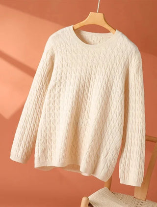 Christine Brewer Juliana women's crew neck sweater in a soft knit fabric, shown in a comfortable fit with long sleeves.