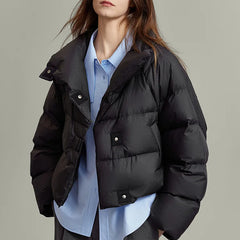 Christine Brewer Hannah cropped quilted parka for women, featuring a stylish quilted design and a cropped fit for casual warmth.