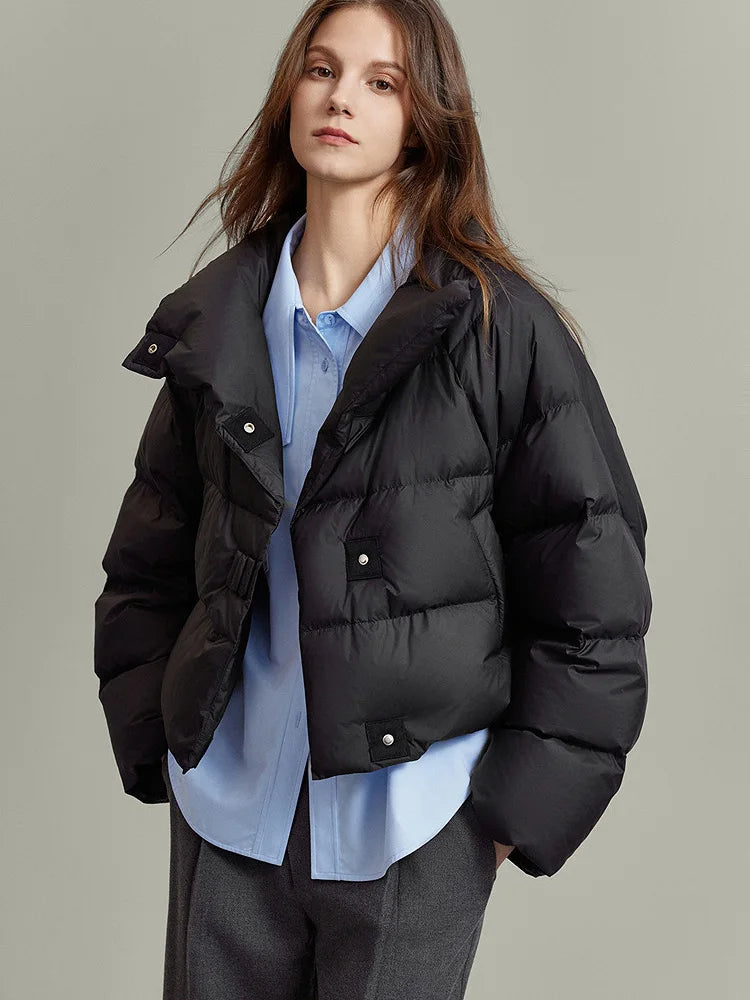 Christine Brewer Hannah cropped quilted parka for women, featuring a stylish quilted design and a cropped fit for casual warmth.