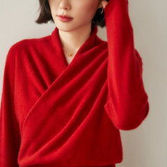 Christine Brewer Dawn cashmere sweater for women, soft cream knit with long sleeves and cozy fit, stylish and comfortable.