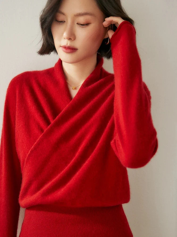 Christine Brewer Dawn cashmere sweater for women, soft cream knit with long sleeves and cozy fit, stylish and comfortable.