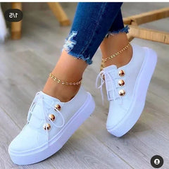 Christine Brewer Serena orthopedic women’s round toe platform sneakers for comfort and support during walking.