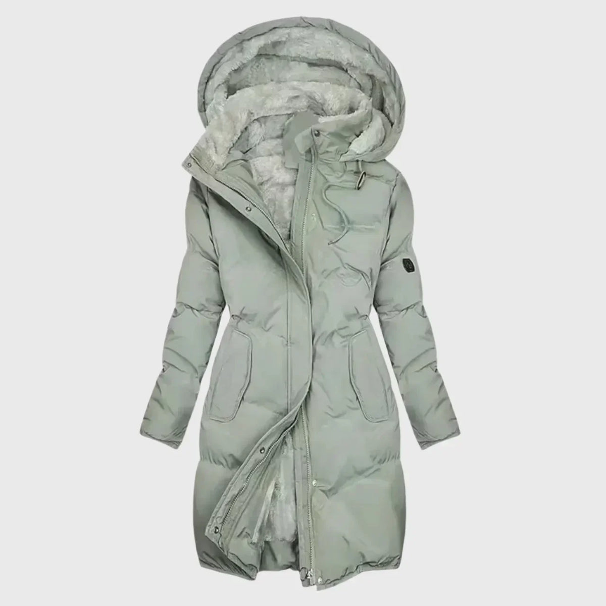 Gracey | Puffer Coat Puffer Jacket Quilted Winter Warm Hooded Longline Insulated Zip Up Padded